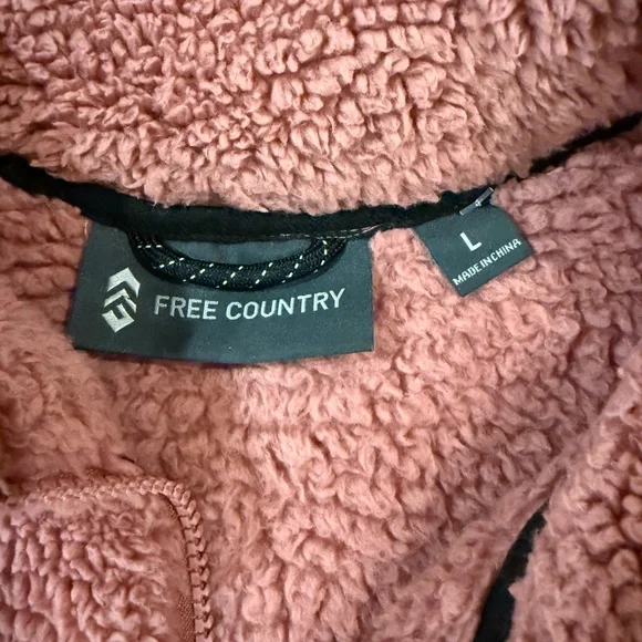 Free Country Sierra Butter Pile II Jacket L Pink Sherpa Fleece Full Zip Cozy - Picture 5 of 11